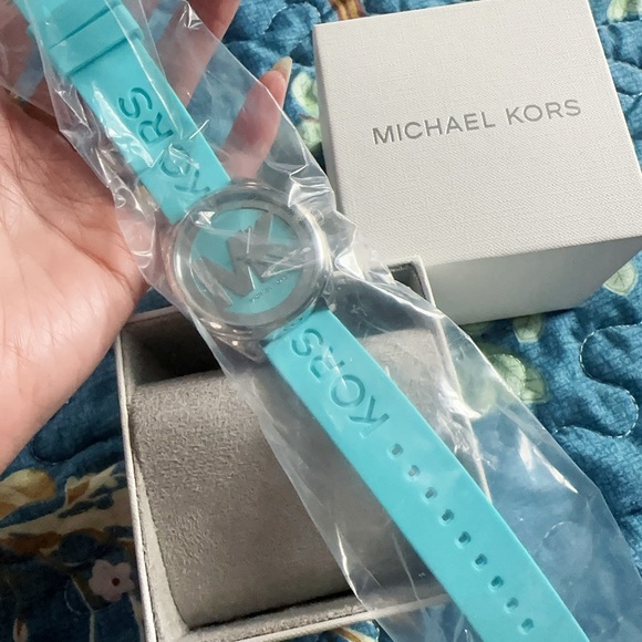 Michael Kors 42mm Stainless Steel Case blue Silicone Janelle Three-Hand Watch - Picture 12 of 16